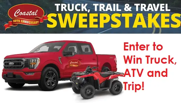 Coastal's 60th Anniversary Giveaway: Win Ford Truck, ATV and Trip to Las Vegas!