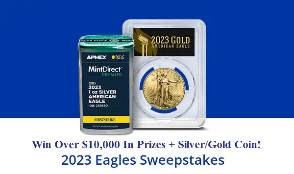 APMEX 2023 Eagle Sweepstakes: Win Gold Or Silver Eagle Coin (8 Winners)
