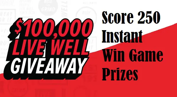 GNC Instant Win Cash Sweepstakes: Win a $100,000, Free Gift Cards & Cash Backs