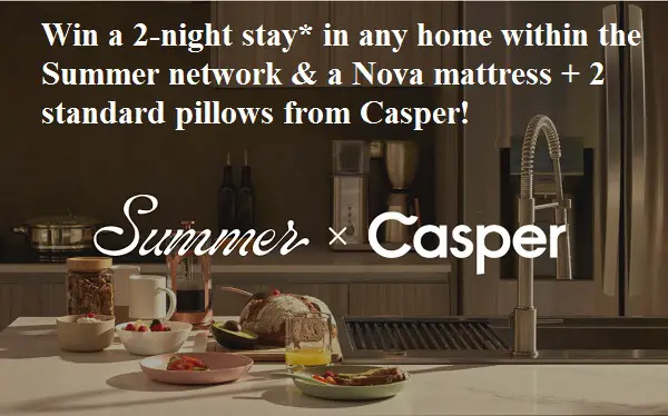Casper Summer Sweepstakes: Win Free Stay at Summer Home & Mattresses