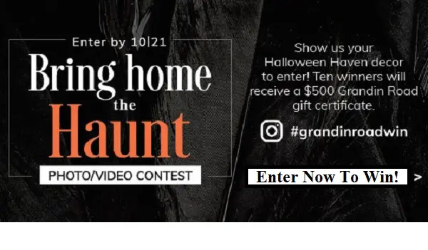 Grandin Road Halloween Contest: Win Free Gift Certificates (10 Winners)