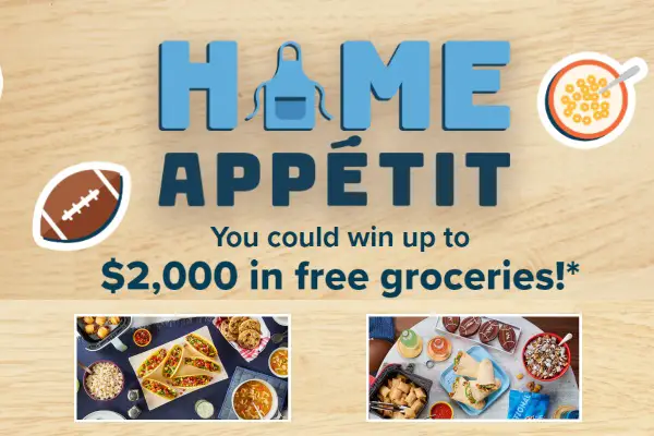 Home Appetit Recipes Sweepstakes: Win Free Groceries Up To $2,000