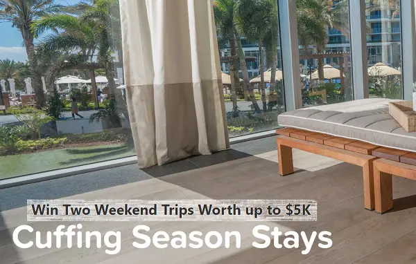 Hotels Cuffing Season Sweepstakes: Win Two Weekend Trips Worth up to $5K (5 Winners)