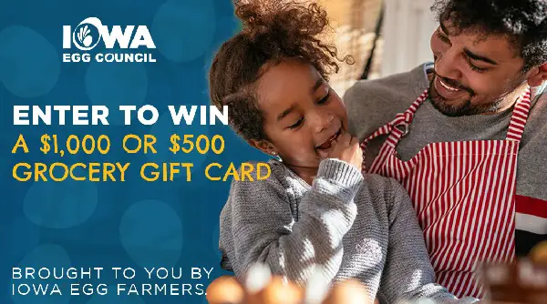 Iowa Egg Back To School Sweepstakes: Win Free Groceries in $1,000 Gift Card