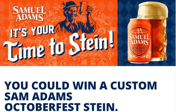 Its Your Time To Stein Sam Adams Beer Giveaway (650 Winners)