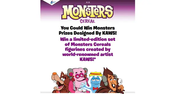 Win Free Monsters Cereals KAWS Figurines Giveaway (100K Winners)