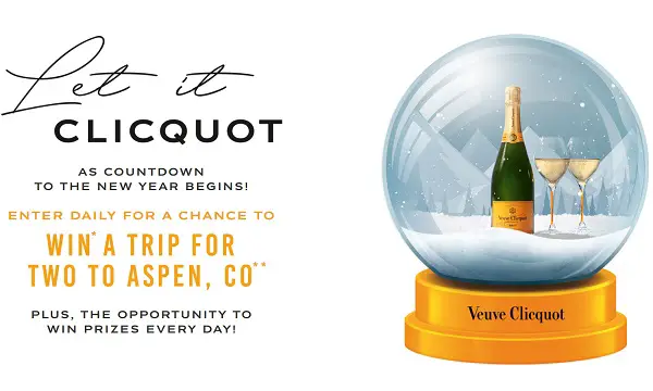 Let It Clicquot New Year Giveaway: Win Free Trips, Movie Tickets & More (Daily Prizes)
