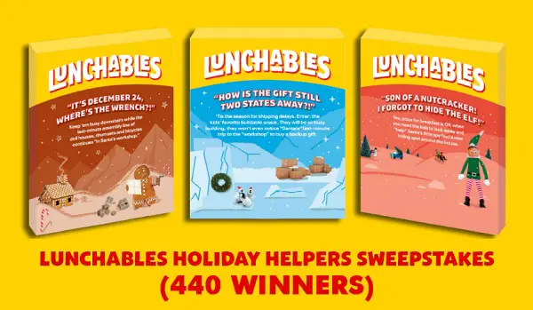 Lunchables Holiday Helpers Packs Giveaway 2022 (440 Winners)