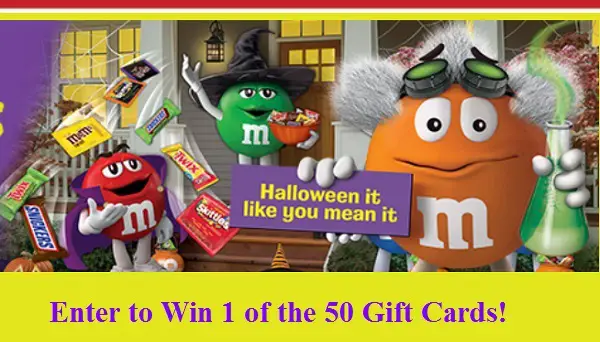 2022 MARS Halloween sweepstakes: Win Free Gift Cards (50 Winners)