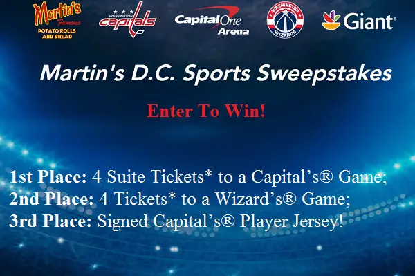 Martin’s Sports Sweepstakes: Win Free Capital’s Game Tickets & A Signed Jersey