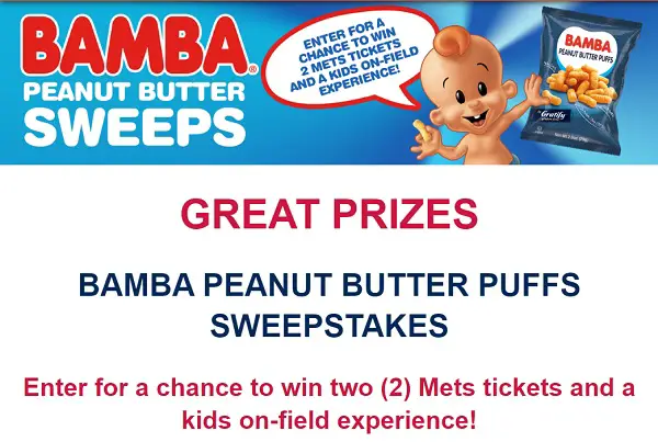 Bamba Peanut Butter Puffs Sweepstakes: Win Free Mets Game Tickets