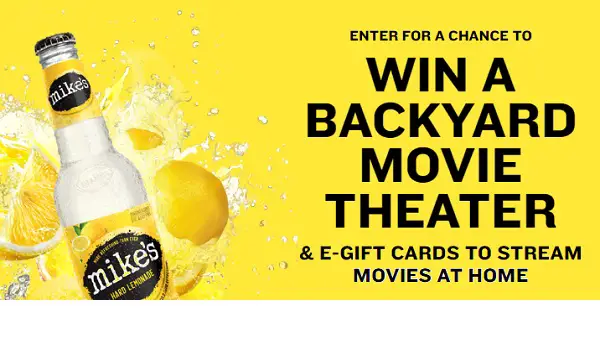 Mike’s® Hard Summer Sweepstakes: Win Backyard Movie Theater Package (405 winners)