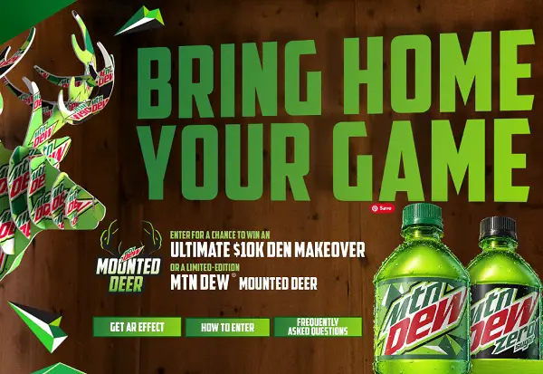 Win A $10,000 MTN DEW Mounted Deer Head