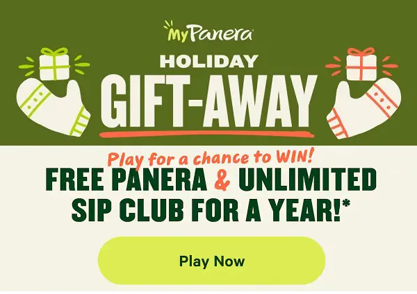 MyPanera Holiday Giveaway: Win Free Panera for a year and 25000+ Instant Win Prizes!