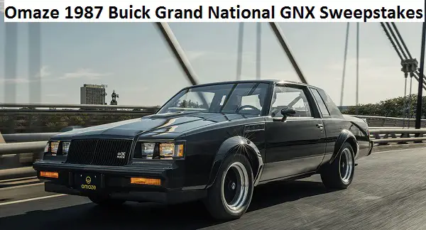 Omaze 1987 Buick GNX Car Giveaway
