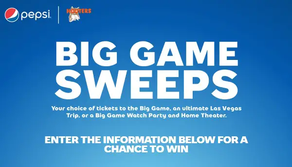 Pepsi Hooters NFL Trip Sweepstakes: Win A Trip To NFL Game 2023 & Free Home Theater
