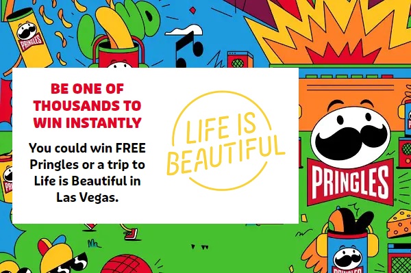 Pringles Giveaway: Win Trip to Life is Beautiful Festival or Free Can of Pringles (10000 Winners)