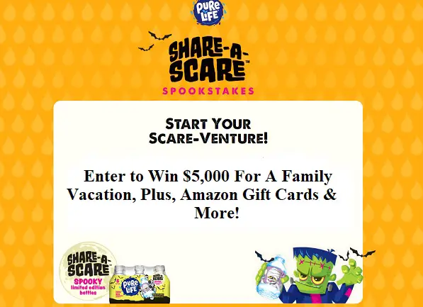 Pure Life Share-A-Scare Sweepstakes: Win Cash, Free Gift Cards & More