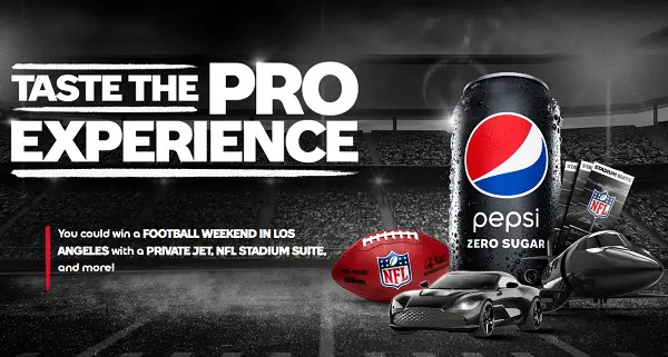 Pepsi Zero Sugar NFL Sweepstakes: Win A Pro Football Experience & Free Gift Cards
