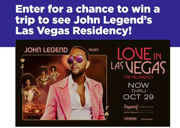 SiriusXM John Legend Las Vegas Sweepstakes: Win A Free Trip To LA