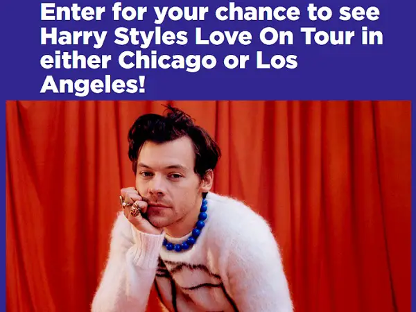 Win Trip to Harry Styles Love On Tour 2022