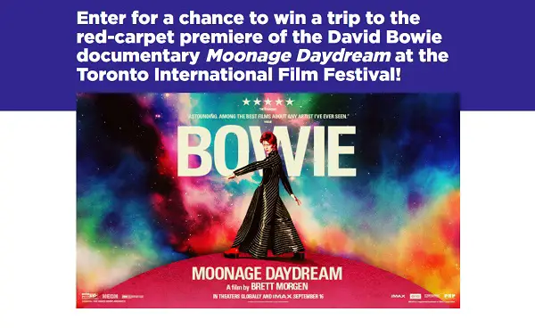 SiriusXM Moonage Daydream Premiere Sweepstakes: Win a Trip & Free Tickets