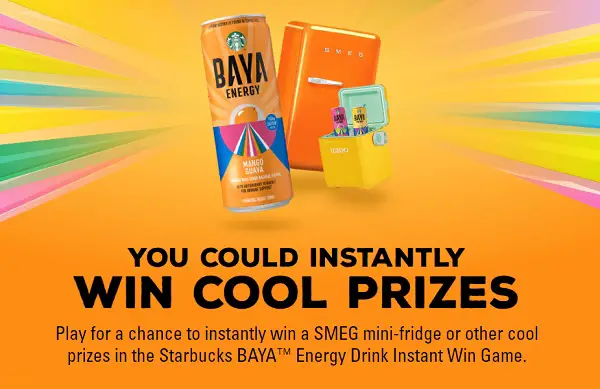Starbucks BAYA Energy Drink Instant Win Game (2800+ Prizes)