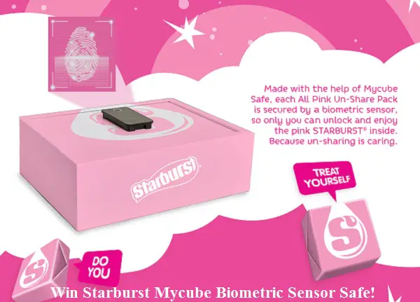 Starburst All For Me Sweepstakes: Win Mycube Biometric Sensor Safe (70 Prizes)