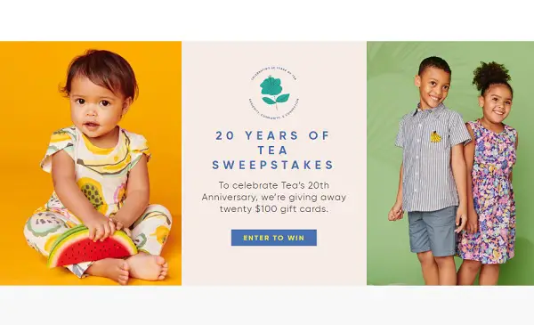 Tea Collection 20th Anniversary Giveaway 2022: Win $100 Free Gift Cards