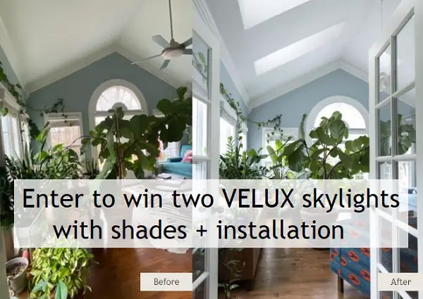 Win 2 VELUX Solar Powered Fresh Air Skylights!