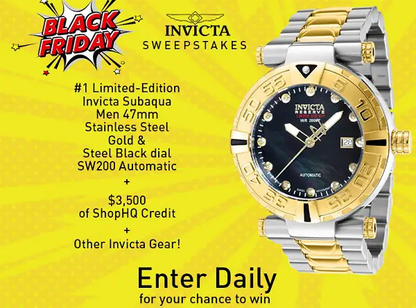 Invicta Watch Black Friday Sweepstakes