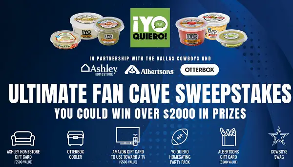 Ultimate Fan Cave Sweepstakes: Win $2000 in Free Gift Cards