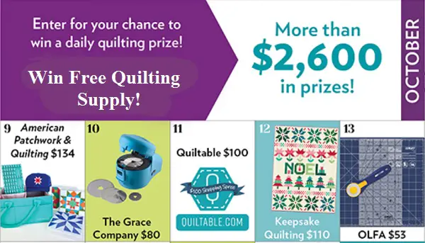 Win Free Quilting Supply (25 Daily Prizes)!