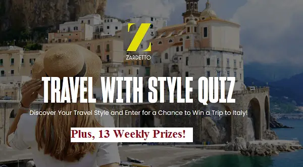 Win Italy Trip in 2022 Zardetto Travel With Style Sweepstakes