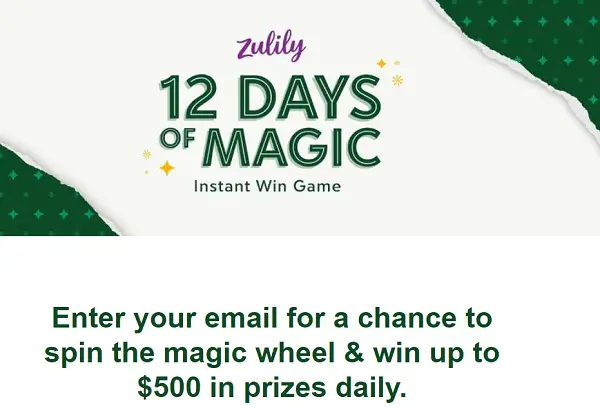Zulily 12 Days Of Magic Cash Giveaway: Win $12K Cash, $500 Free Gift Cards & More!
