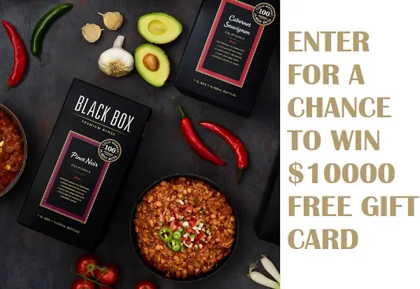 Black Box Wines Chili Giveaway: Win $10,000 Gift Card