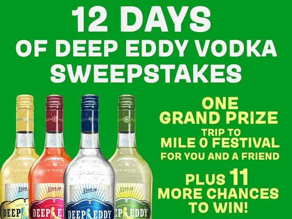 12 Days of Deep Eddy Giveaway: Win A Trip to Florida, Gift Card & More!