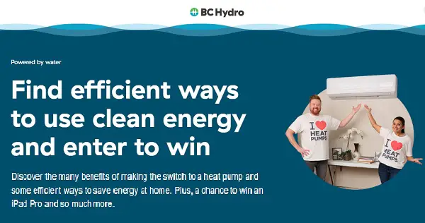 BC Hydro Clean Energy Contest: Win Free iPad, Air Fryer, BBQ Grill, $500 Gift Cards & More