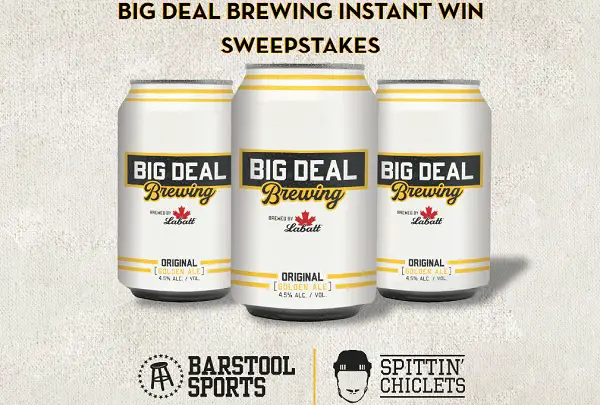 Big Deal Brewing Win Instant Free Beer Giveaway (400+ Prizes)