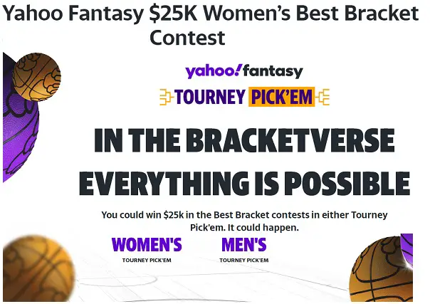 Yahoo $25K NCAA Bracket Challenge Cash Giveaway