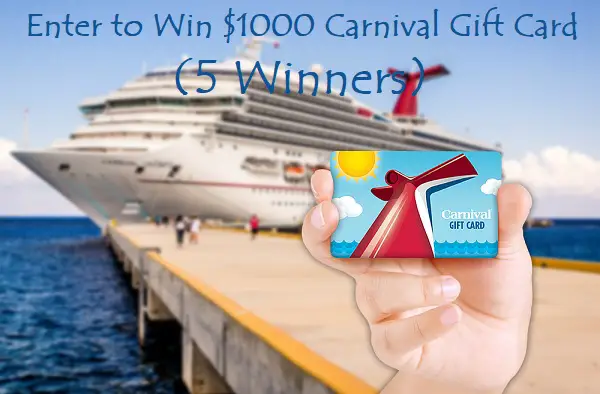 AARP $1,000 Carnival Gift Card Giveaway