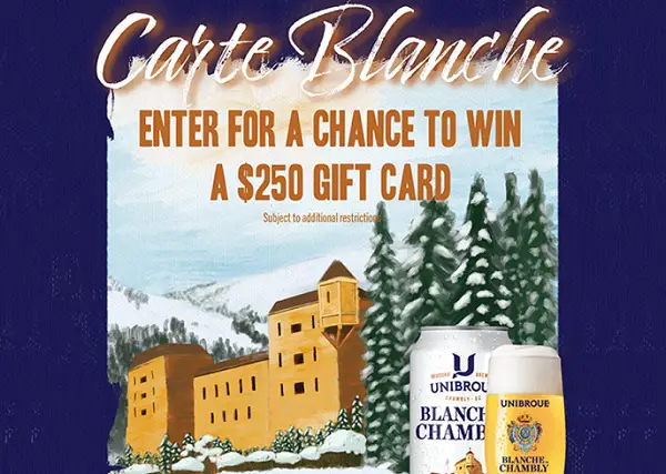 Blanche de Chambly- Carte Blanche Giveaway: Win $250 Visa Gift Card (4 Winners)
