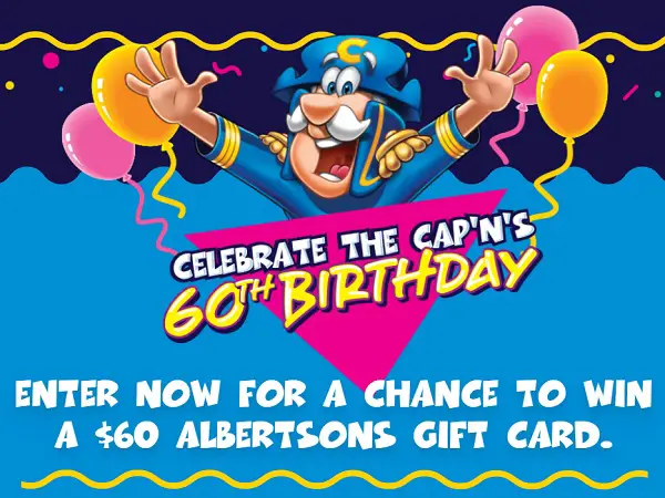 Capn’s 60th Birthday Giveaway: Win $60 Albertsons Gift Card (200 Winners)