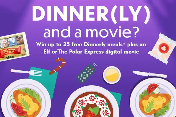 Dinnerly Movie Sweepstakes: Win Free Christmas Movie Tickets & a Dinner Voucher