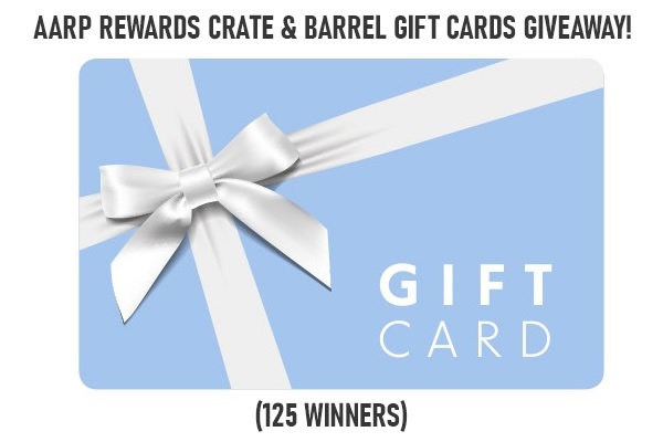 AARP $15 Crate & Barrel Gift Card Giveaway (125 Winners)