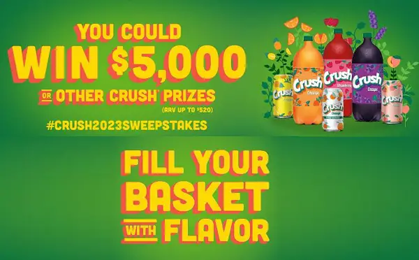 Crush Spring Sweepstakes: Instant Win $5,000 Cash, Free Soda for a Year & More
