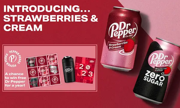 Dr Pepper Strawberries & Cream Instant Win Game: Win Dr Pepper Free for a Year