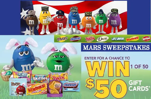 MARS Easter Military Giveaway: Win $50 Gift Card (50 Winners)
