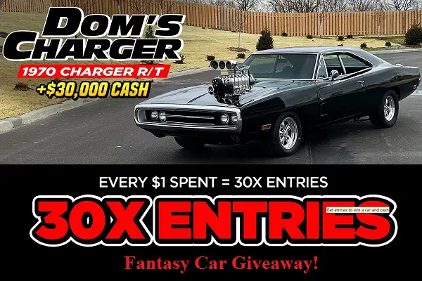 Fast and Furious Car Giveaway: Win a Dom's 1970 Dodge Charger & $30,000 Free Cash Prize