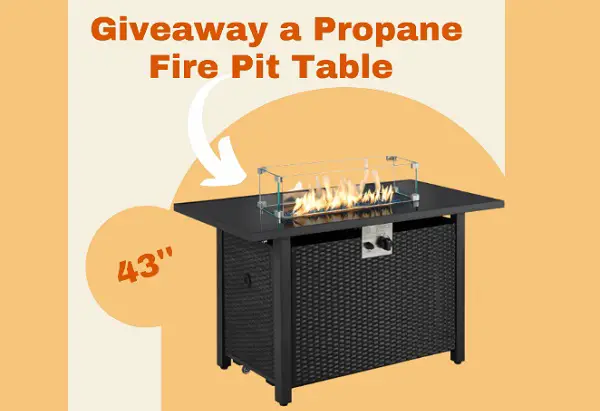 Win a Fire Pit Table & a Wind Guard